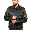 The Laquin Pythn Black Leather Men Jacket