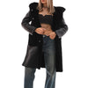 The VESARA Reversible Shearling Women Leather Coat – Jet Black