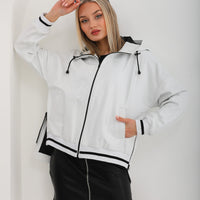 The Polar White Leather Women Leather Jacket