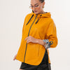 The Nyxara Reversible Hooded Mustard Yellow Leather Jacket