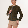 The Nyvessa Reversible Leather Women Jacket – Olive Green