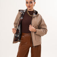 The Calyra Reversible Leather Women Jacket – Taupe