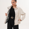 The Velmira Reversible Ivory Leather Women Jacket