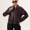 The Elvoria Reversible Burgundy Leather Jacket