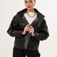 The Ravessa Reversible Black Leather Women Jacket