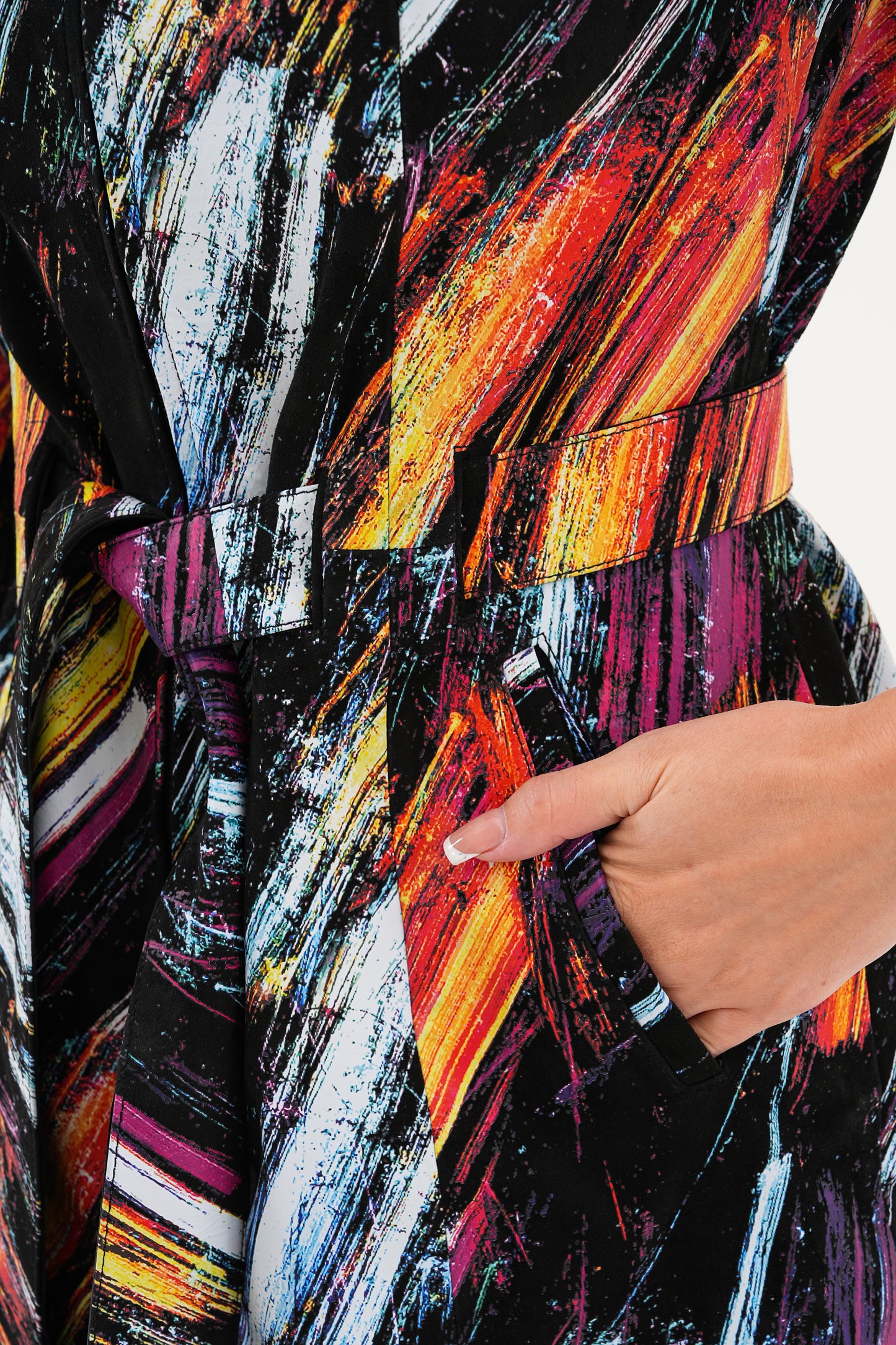 The Mirage Brushstroke Leather Women Jacket