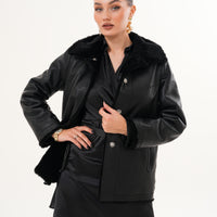 The Ava Reversible Shearling Leather Women Jacket
