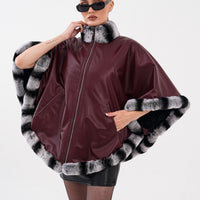 The Glacier Burgundy Reversible Leather Women Jacket