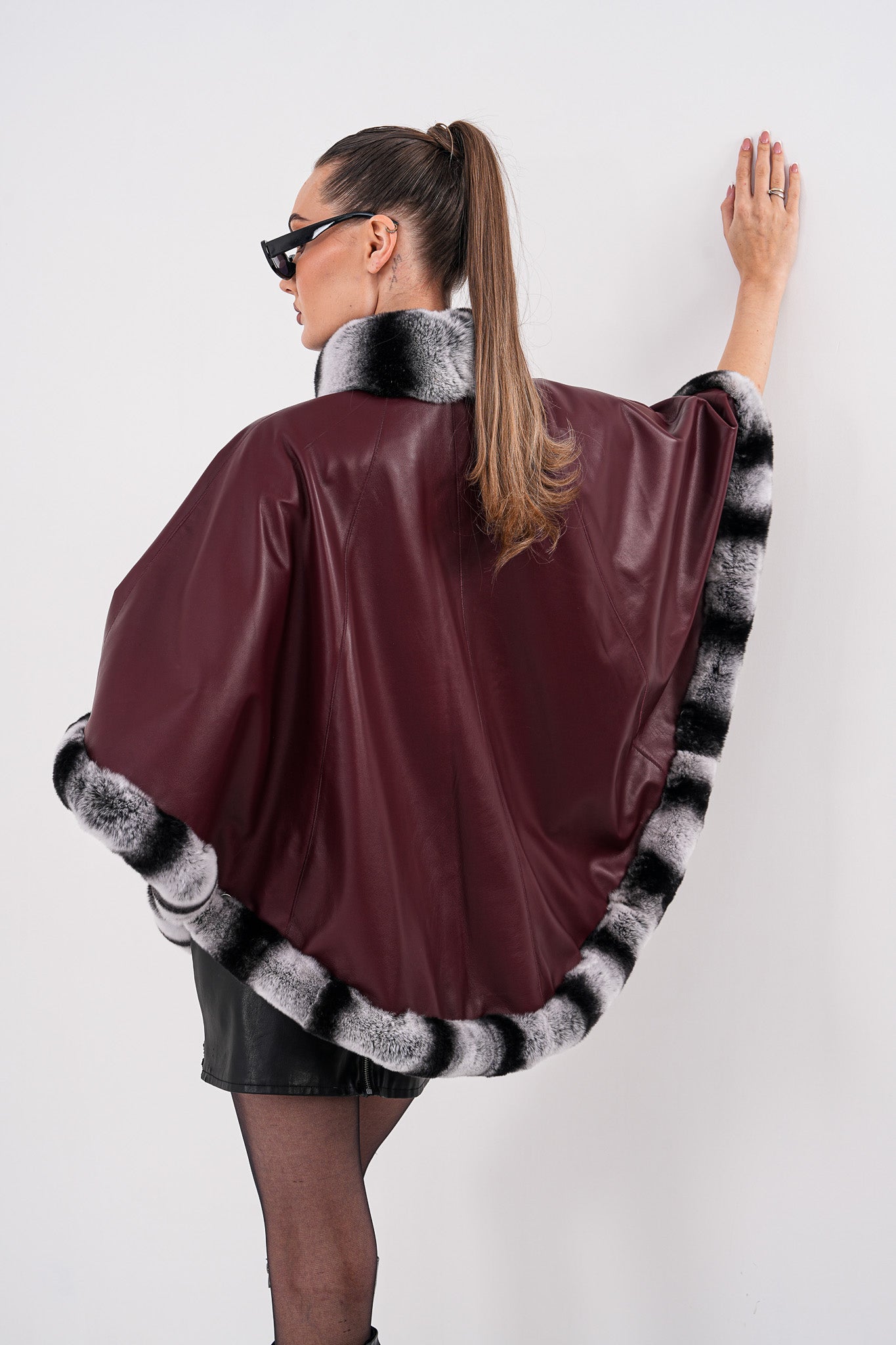 The Glacier Burgundy Reversible Leather Women Jacket
