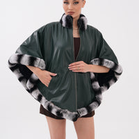 Chaqueta reversible de cuero para mujer Glacier Verde Bosque
