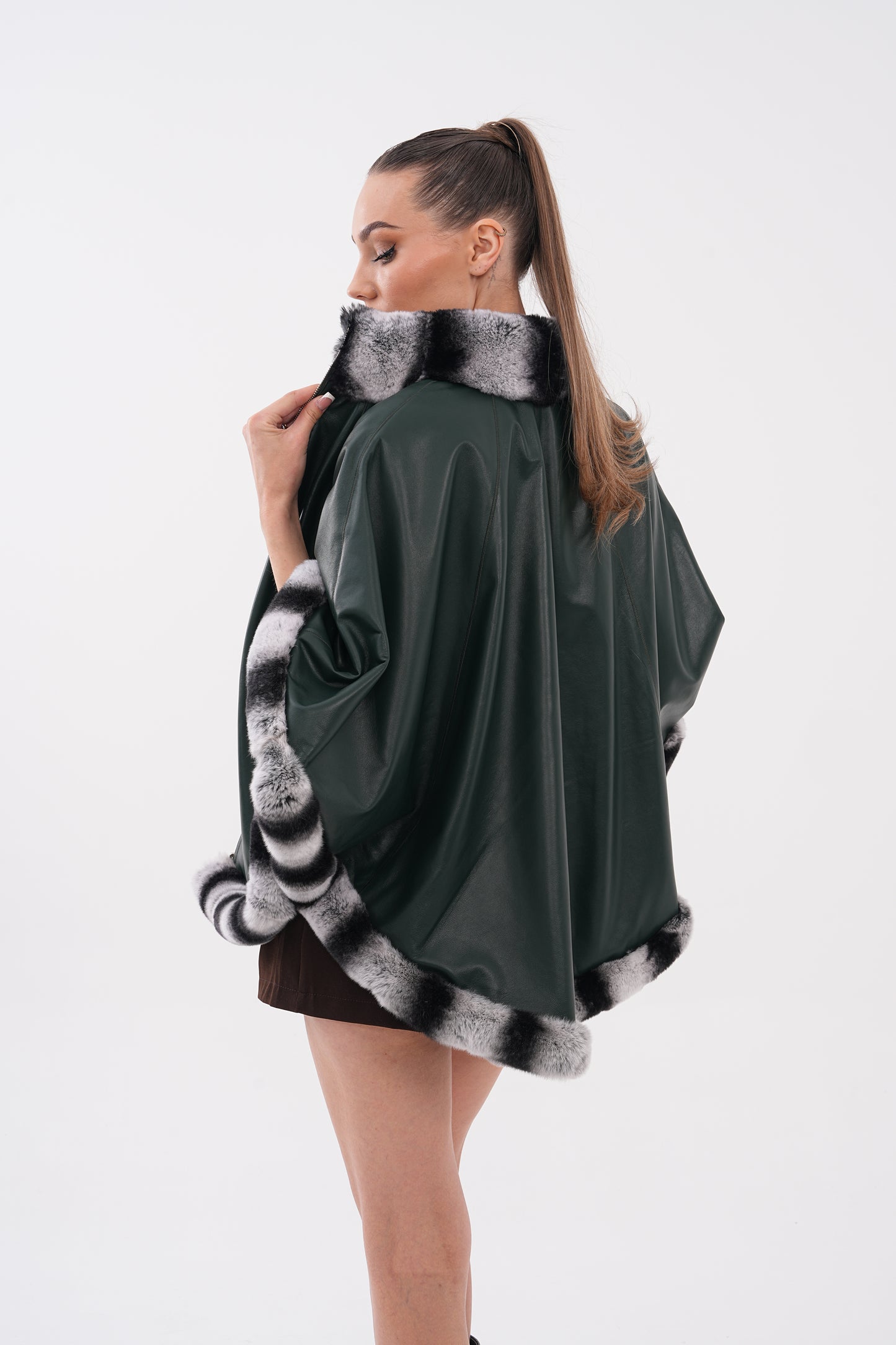 Chaqueta reversible de cuero para mujer Glacier Verde Bosque