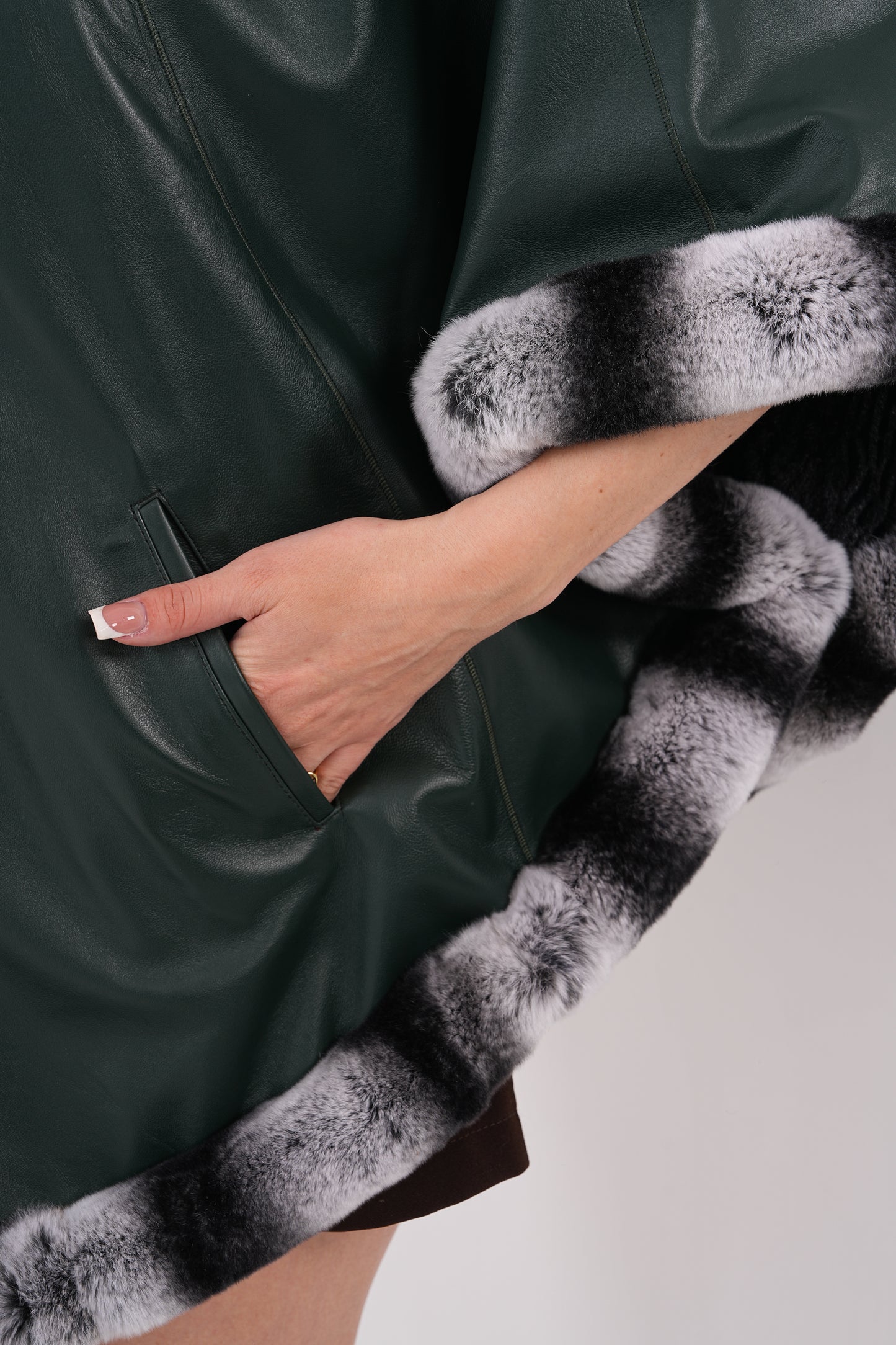Chaqueta reversible de cuero para mujer Glacier Verde Bosque