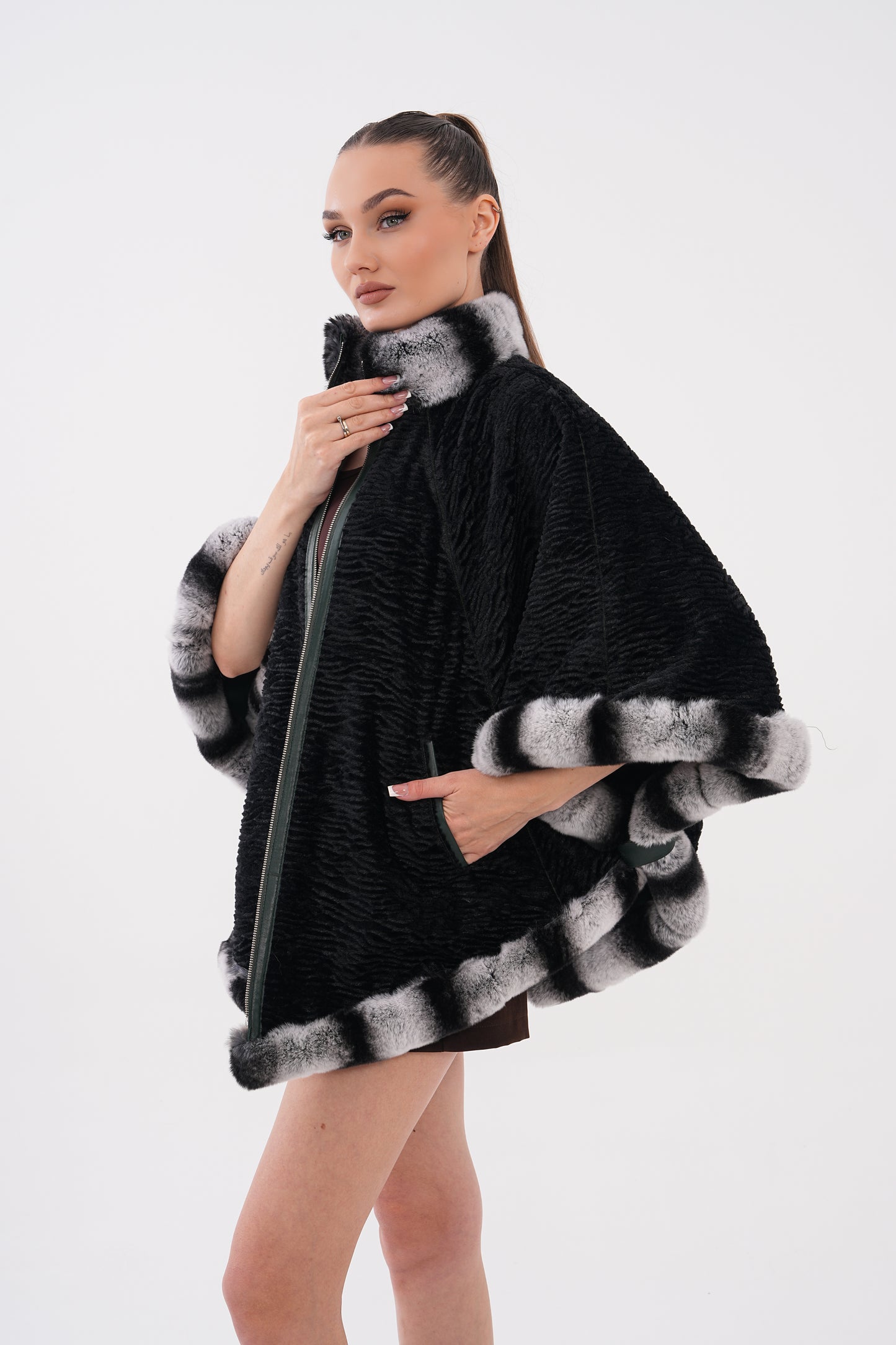 Chaqueta reversible de cuero para mujer Glacier Verde Bosque