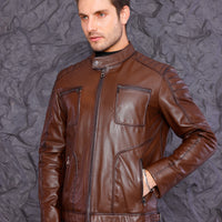 The Argento Brown Leather Jacket