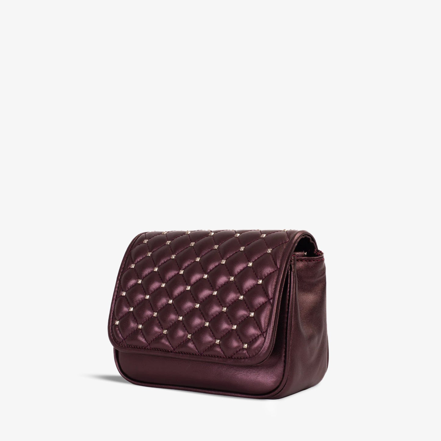 El bolso de mano de piel burdeos Leno