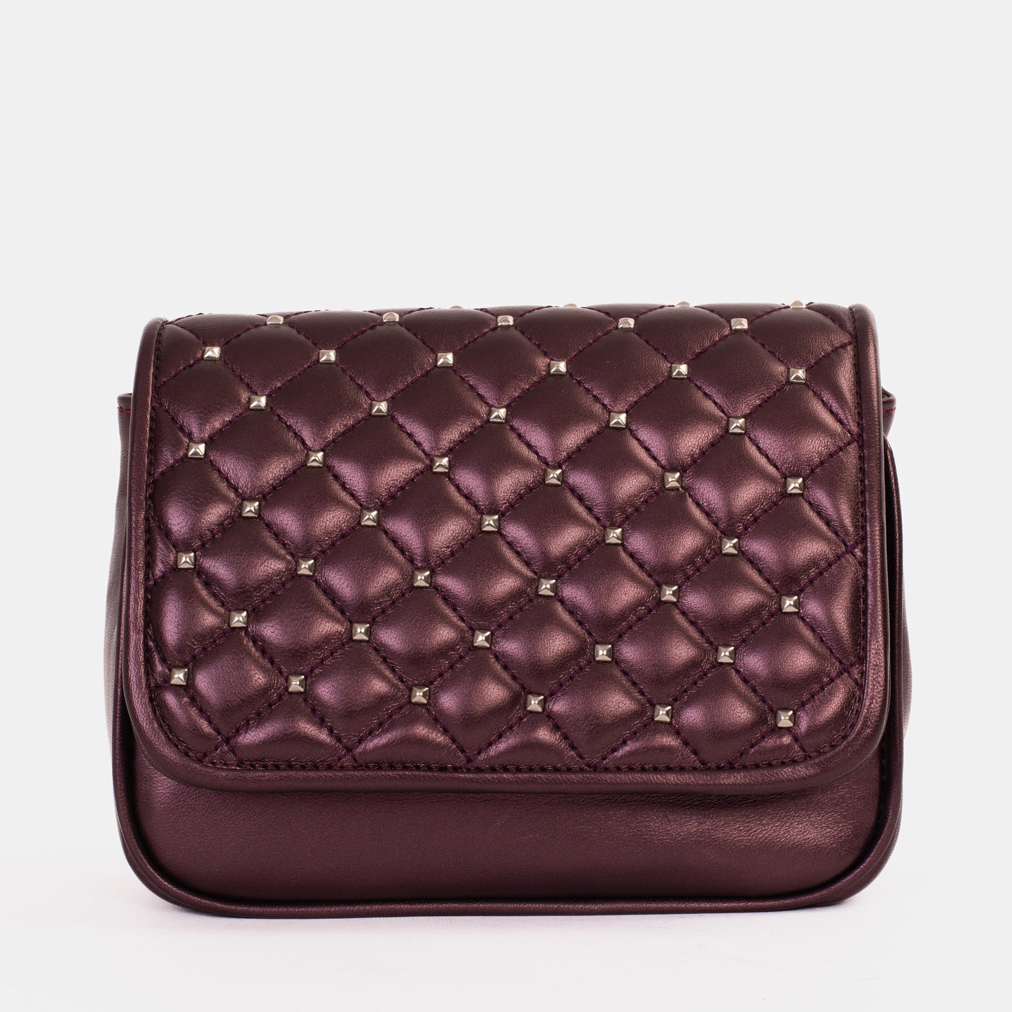 El bolso de mano de piel burdeos Leno