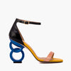 The Helix Heel Rose Gold Leather Women Sandal