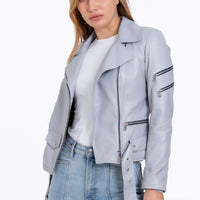 The Rodos Leather Gray Jacket