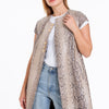 The Principe Pythn Skin Leather Natural Zip-Up Vest Women Jacket