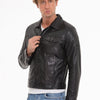 The Cacin Pythn Black Leather Men Jacket
