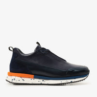 Zapatillas de cuero azul marino Milford para hombre