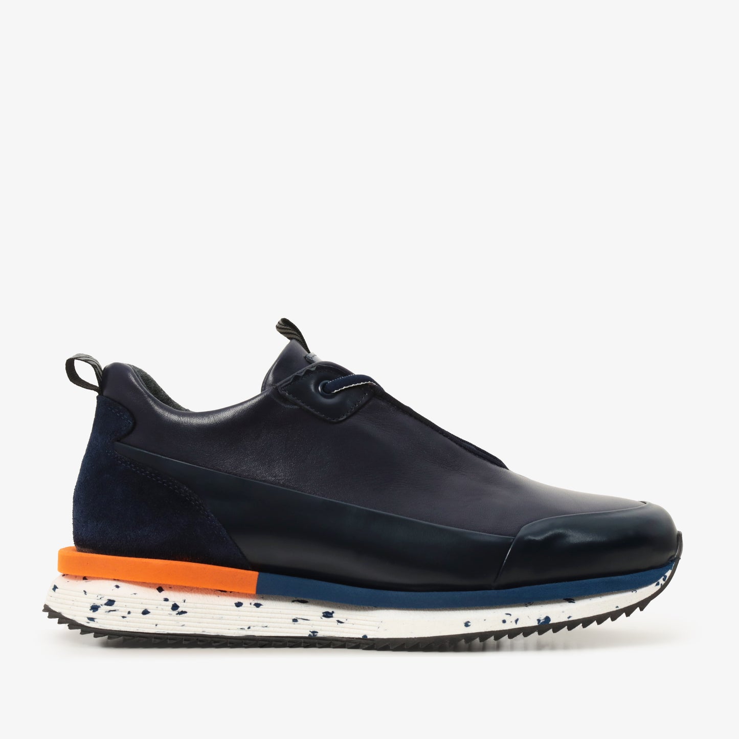 Zapatillas de cuero azul marino Milford para hombre