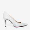 The Ege White Leather Pump Fuchsia Sole Women Shoe