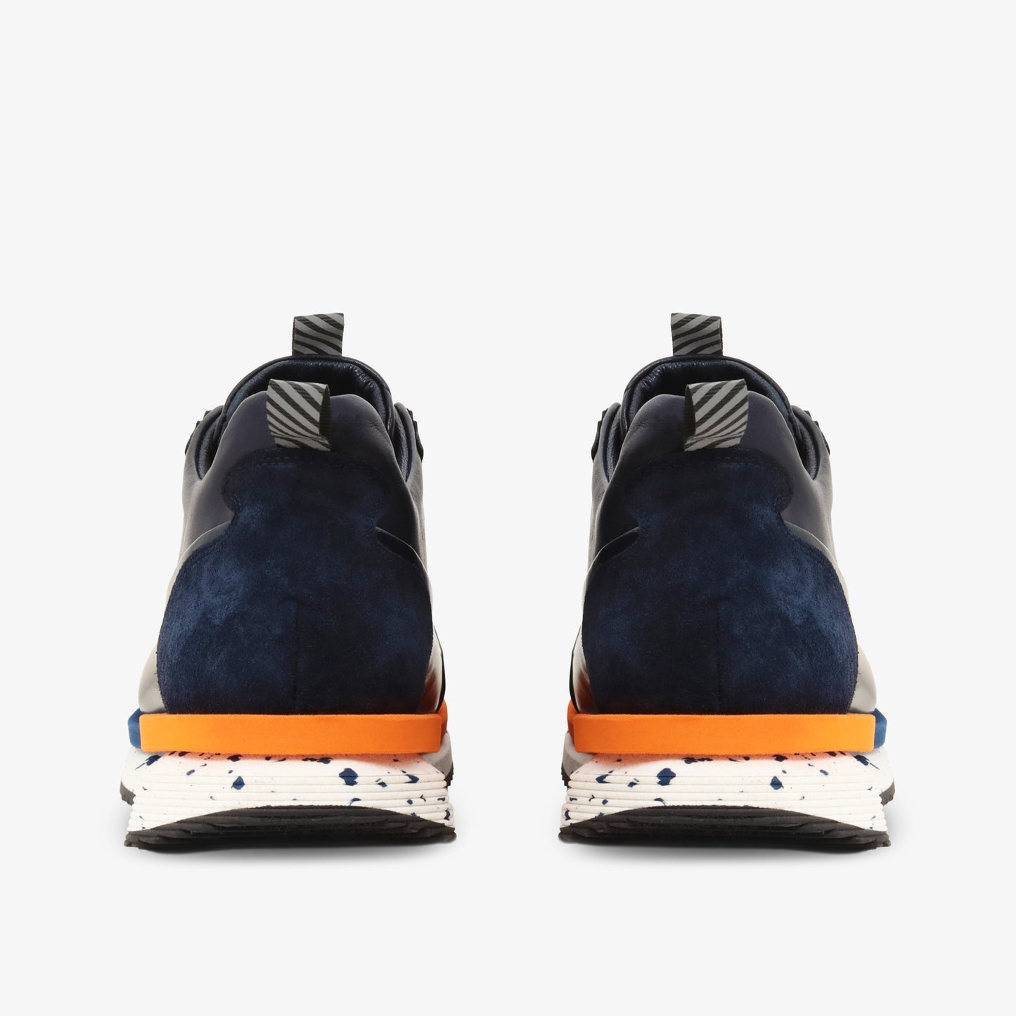 Zapatillas de cuero azul marino Milford para hombre