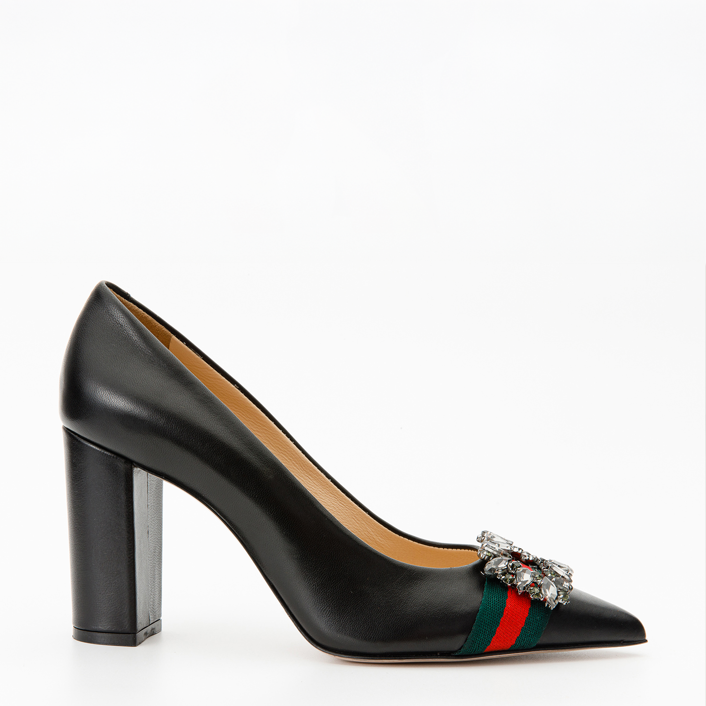 Zapatos de tacón de bloque de cuero negro Afega para mujer