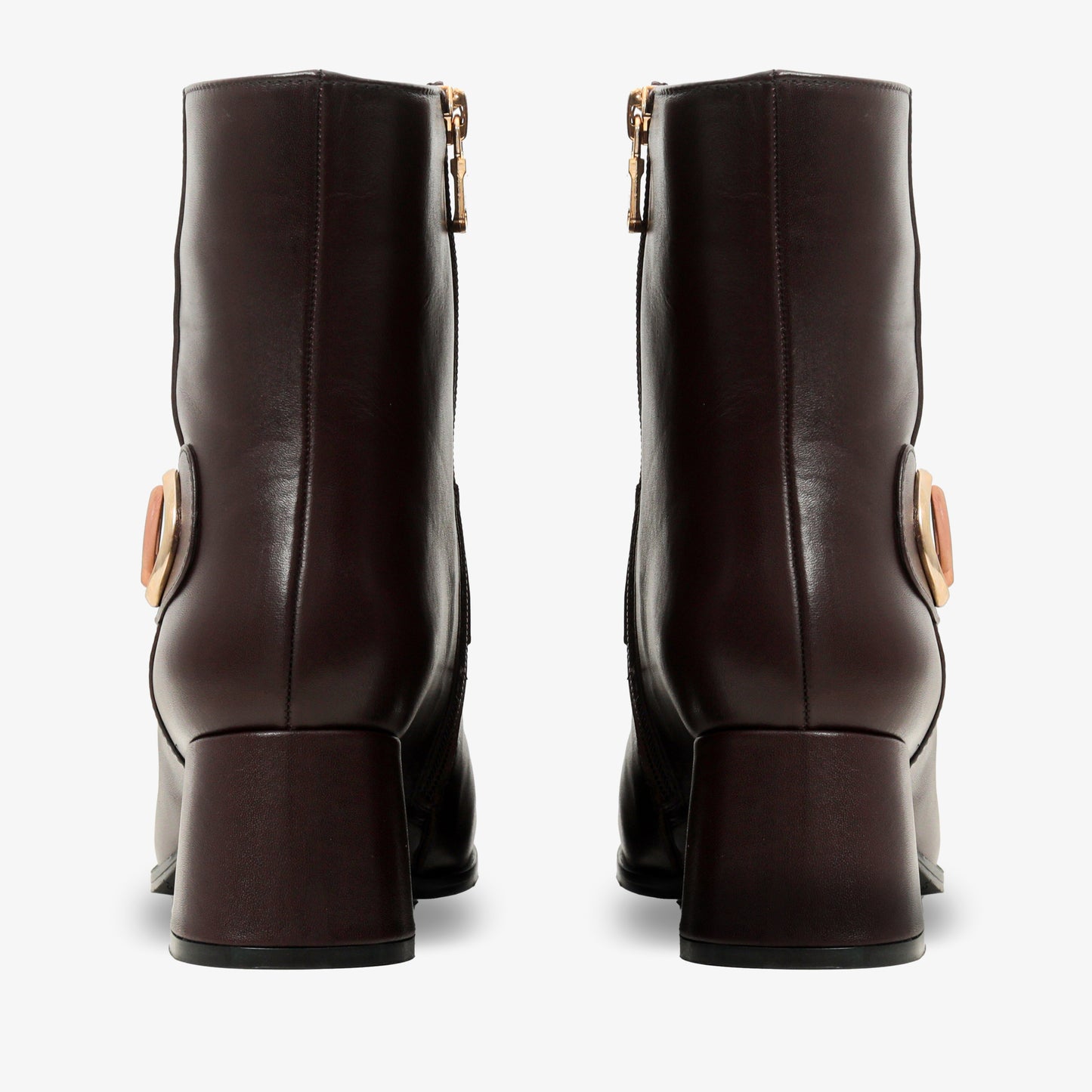 The Windsor Brown Leather Block Heel Women Boot