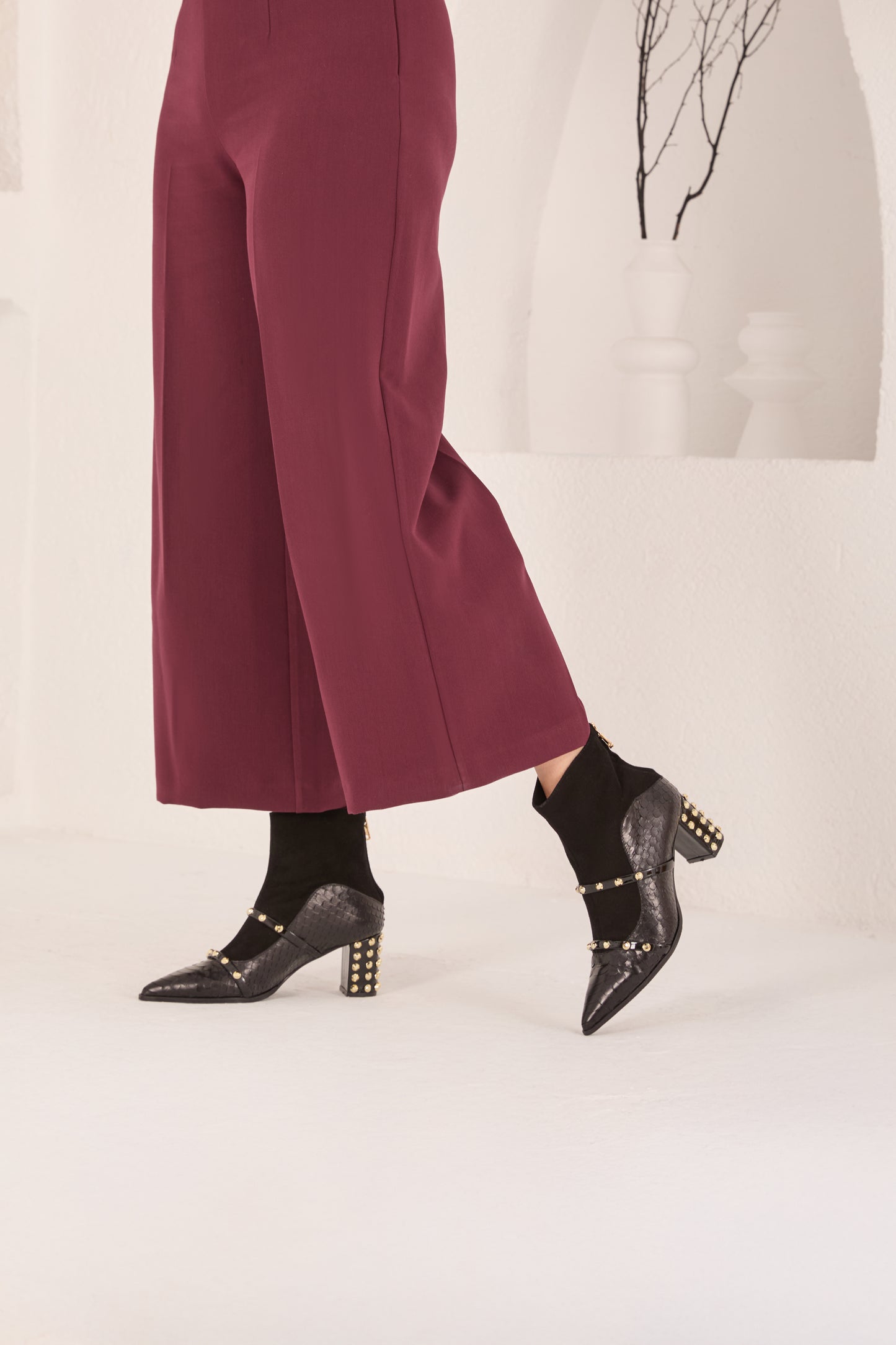 The  Valentina Leather Block Heel Women Boot