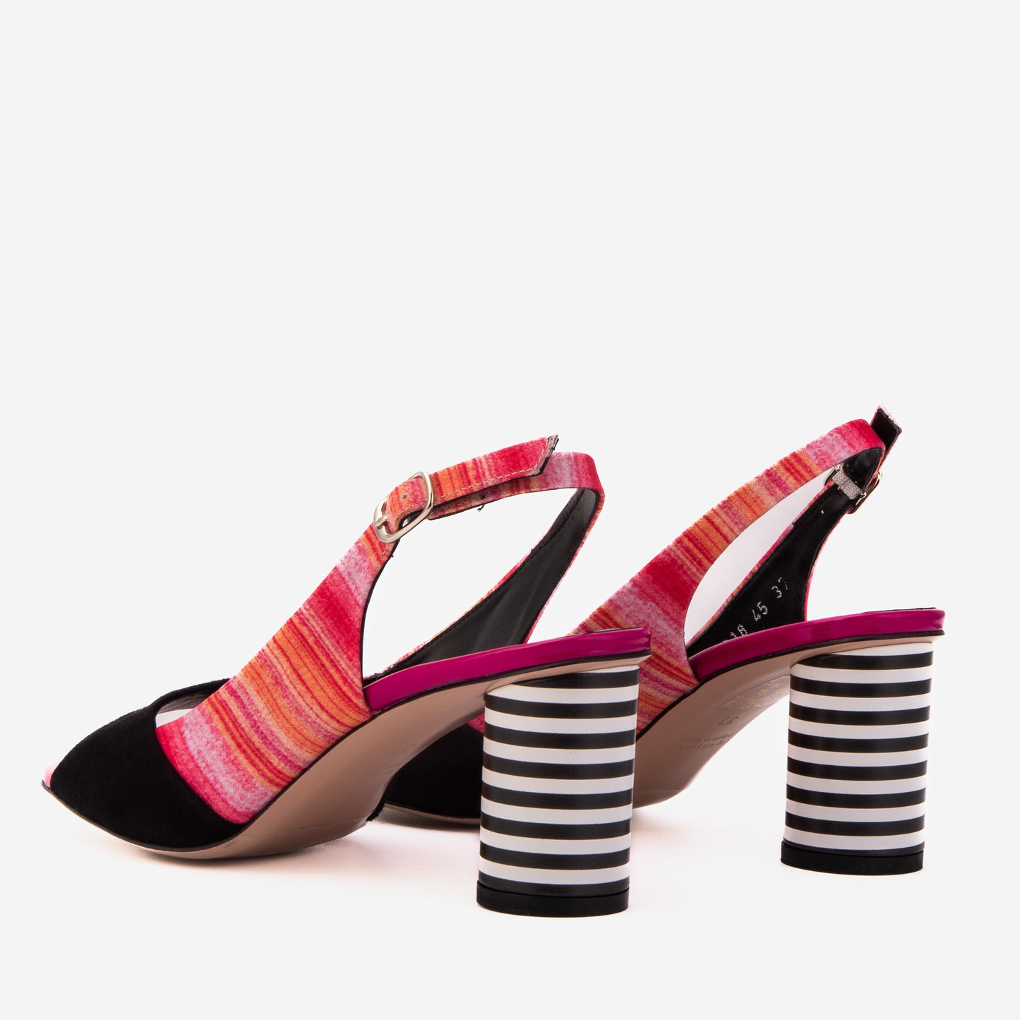 El Sandalia de Tacón de Cuña de Cuero Multicolor Spectrum para Mujeres