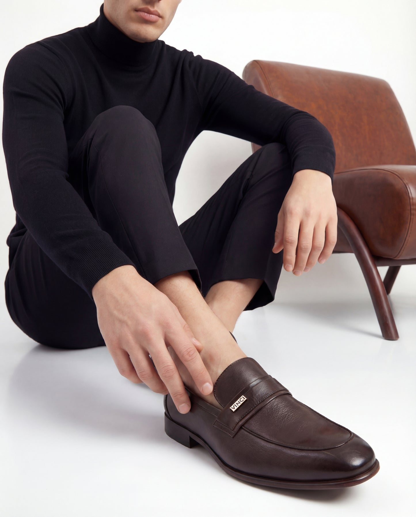 The Ashford Brown Zapato Mocasín Para Hombre De Cuero De Búfalo Bebé