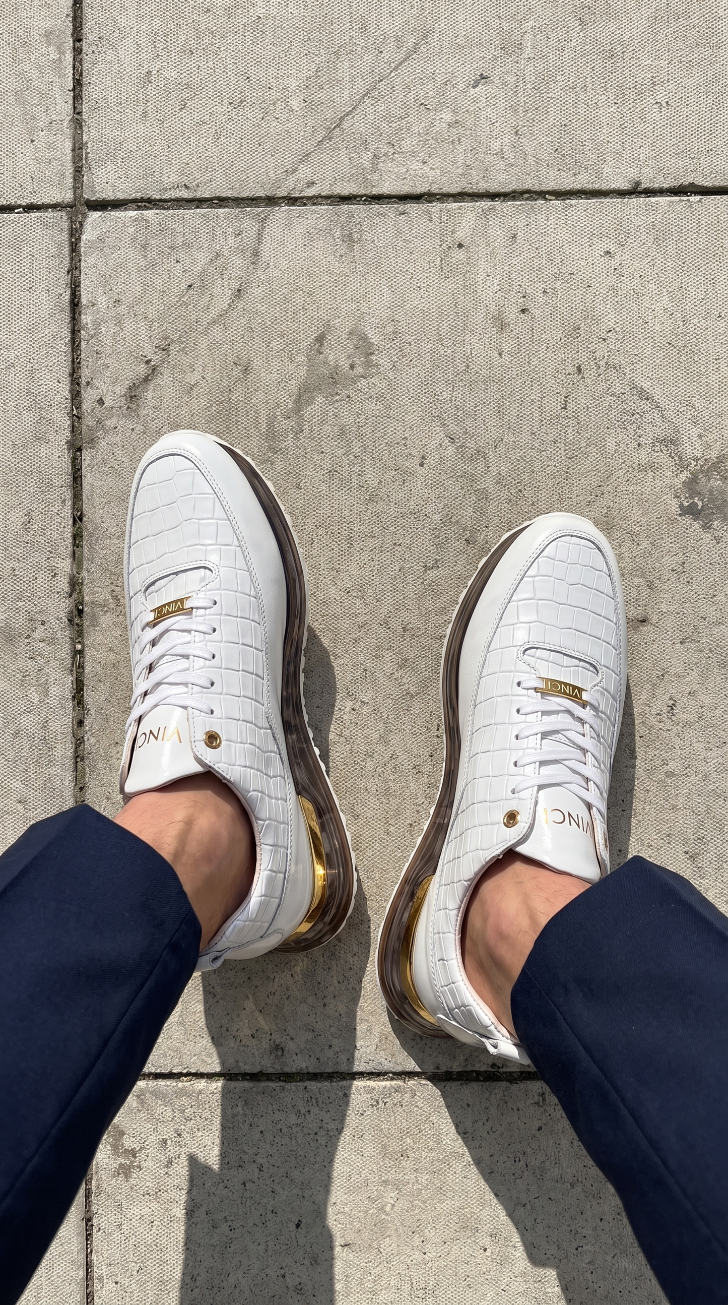 Zapatillas blancas de cuero para hombre Marseille