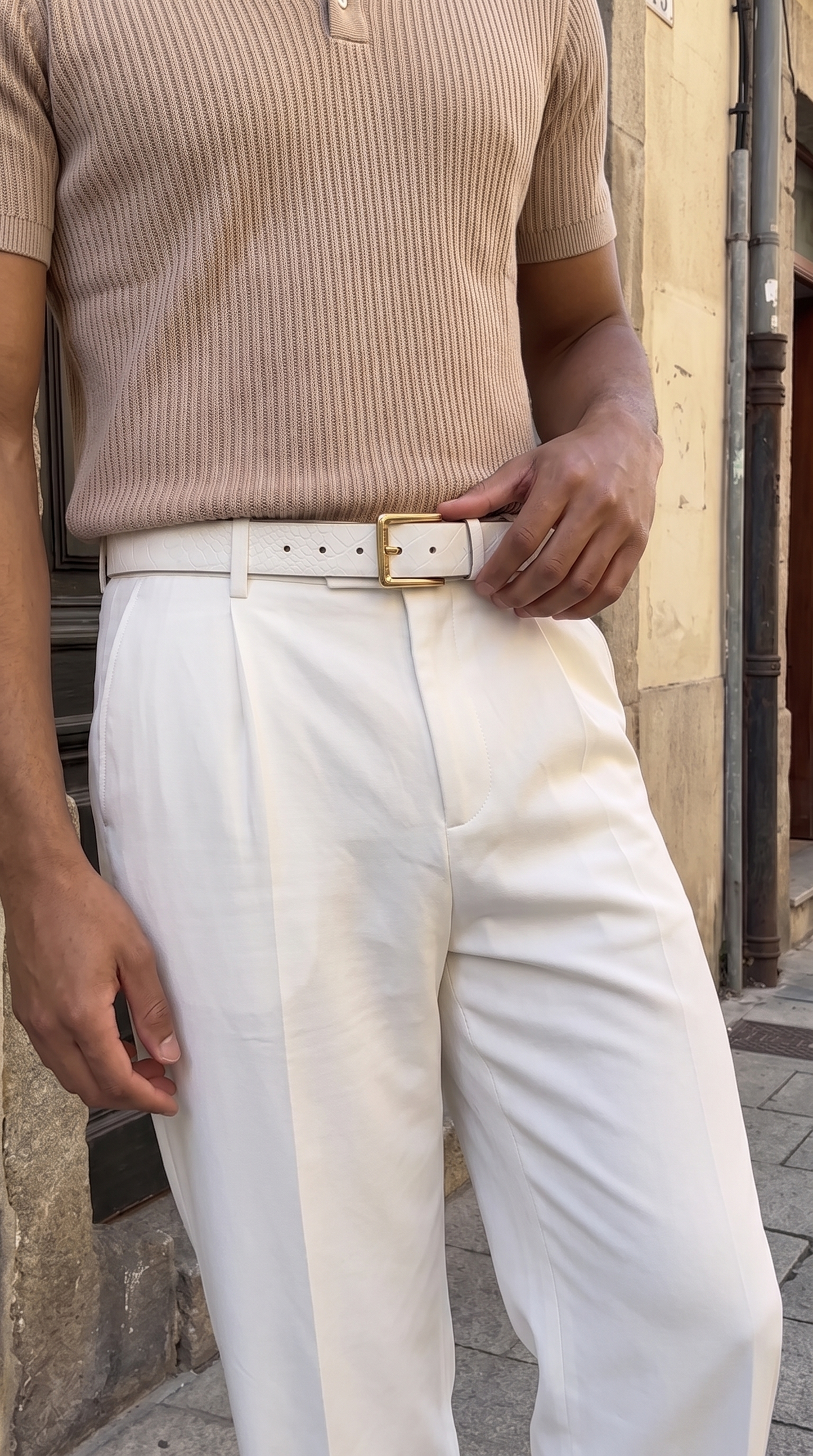 Zapatilla alta para hombre Prestige edición limitada blanca y dorada