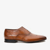 Zapato Oxford con punta de ala de cuero color canela Roma para hombre