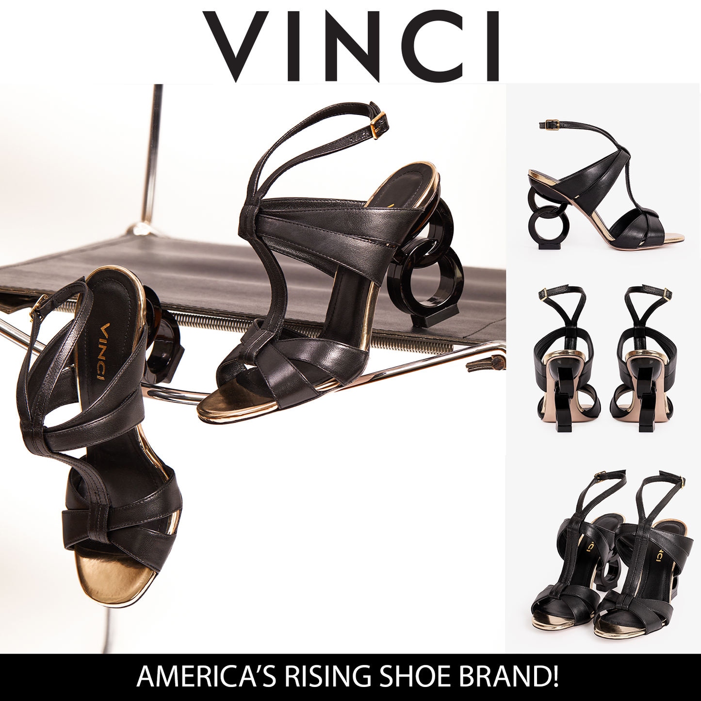 The Duffryn Black T-Strap Leather Women Sandal