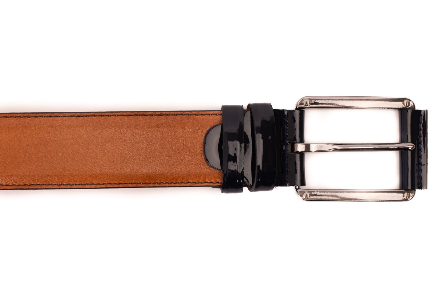The Maratea Tan & Navy Leather Belt
