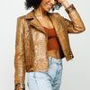 The Nayro Pythn Tan Leather Women Jacket