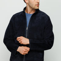 La chaqueta de cuero Alba Navy para hombre 