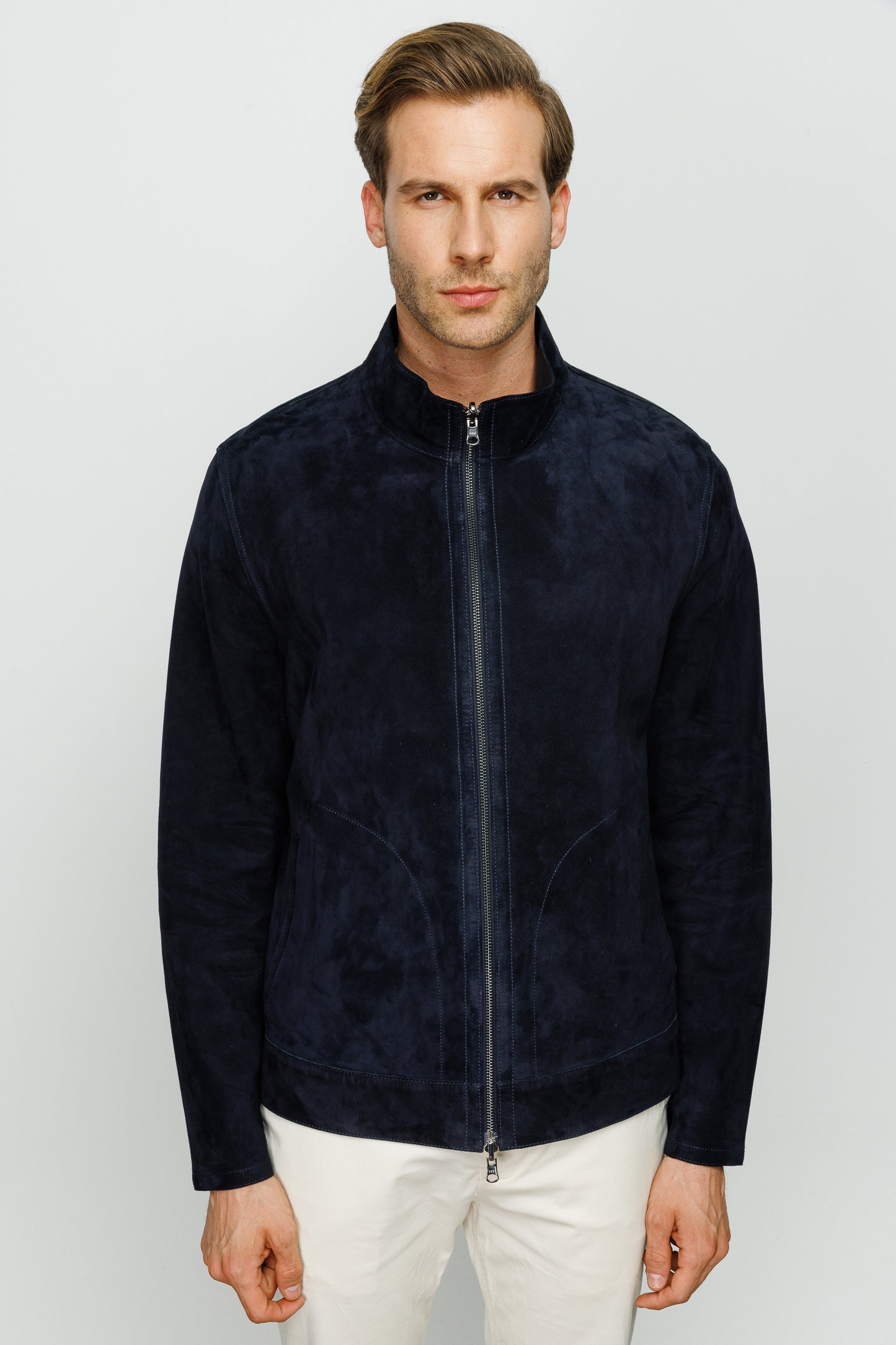 La chaqueta de cuero Alba Navy para hombre 