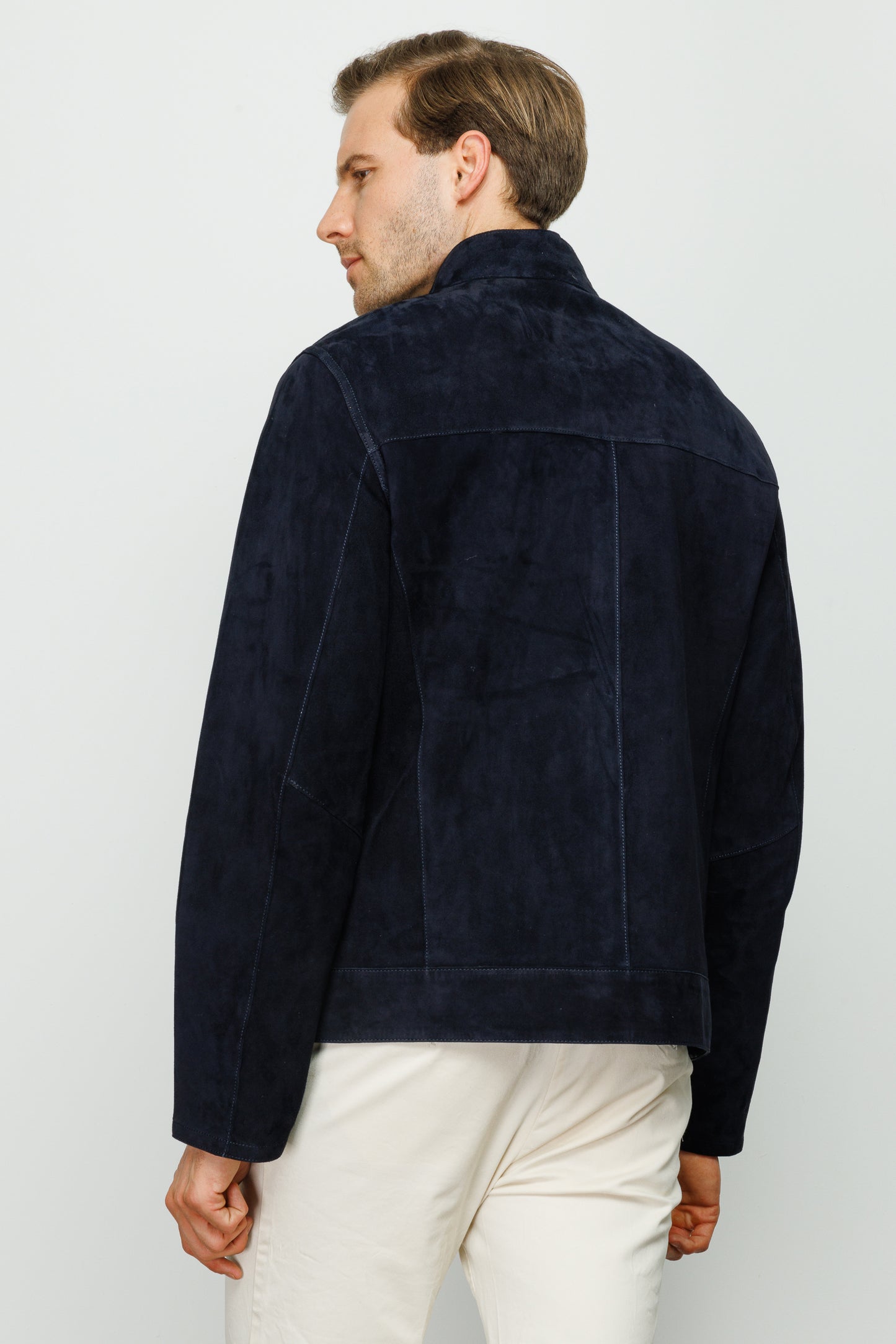 La chaqueta de cuero Alba Navy para hombre 