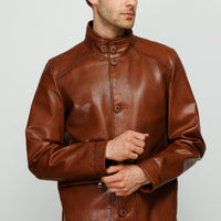 La chaqueta de cuero marrón Barclay para hombre 