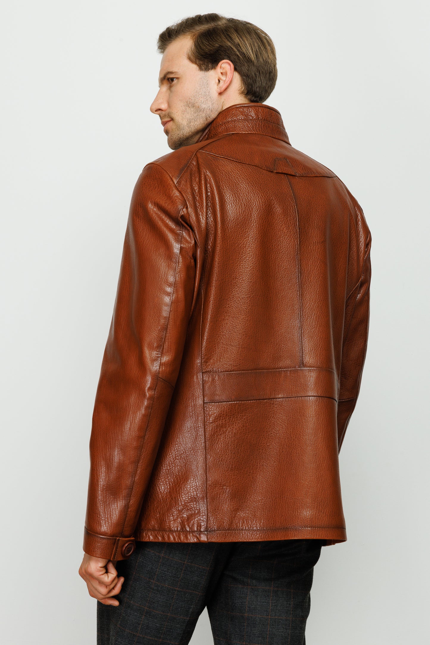 La chaqueta de cuero marrón Barclay para hombre 