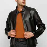 La chaqueta de cuero negra para hombre de Del Rio 