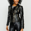 The Queen Pythn Skin Black Leather Women Jacket