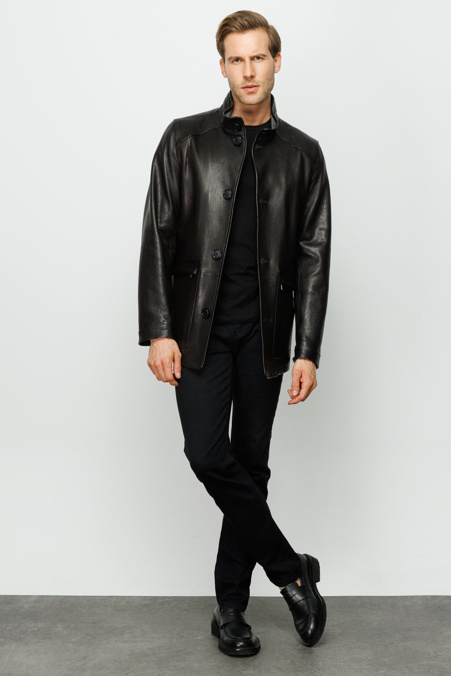 La chaqueta de cuero negra Barclay para hombre 