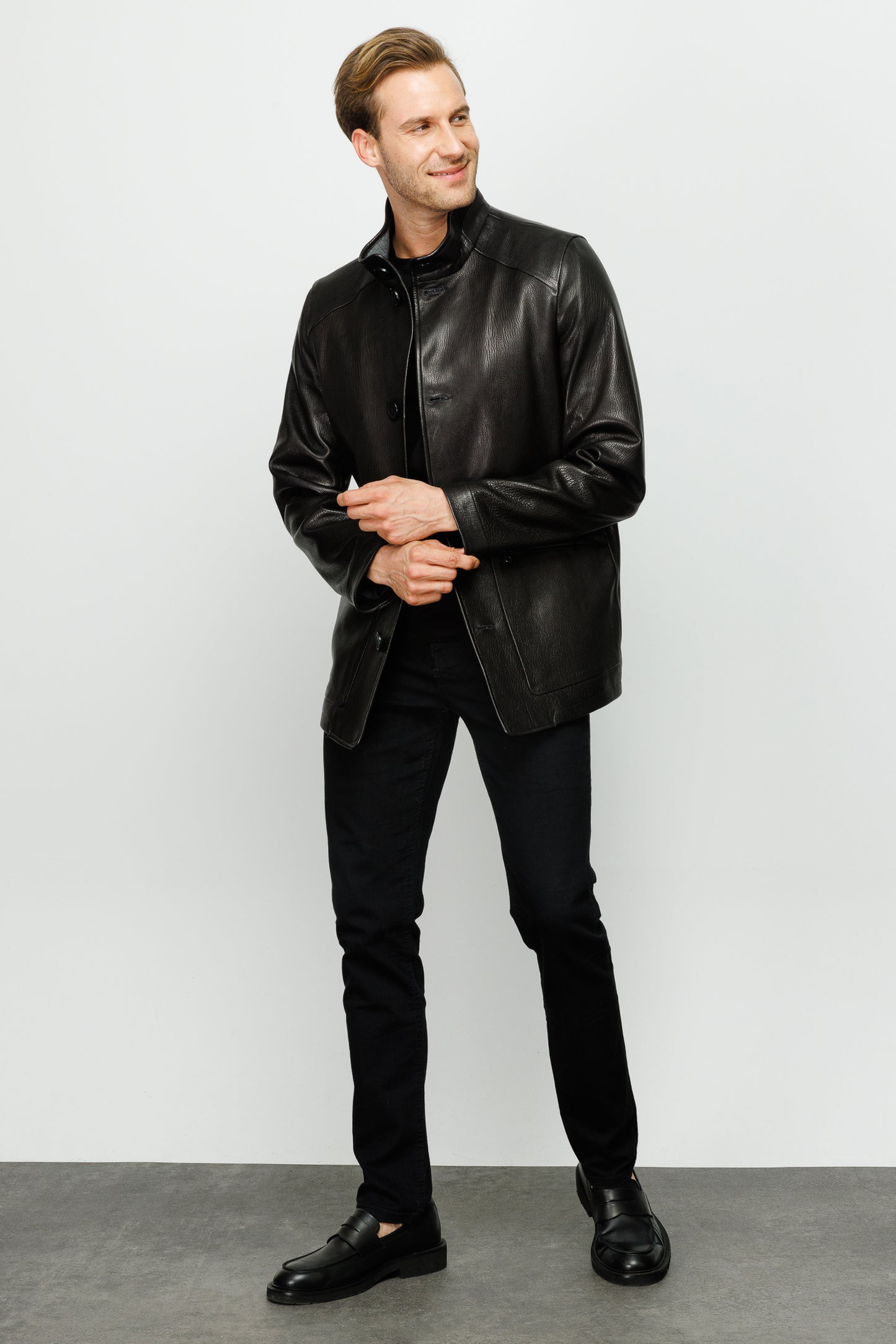 La chaqueta de cuero negra Barclay para hombre 