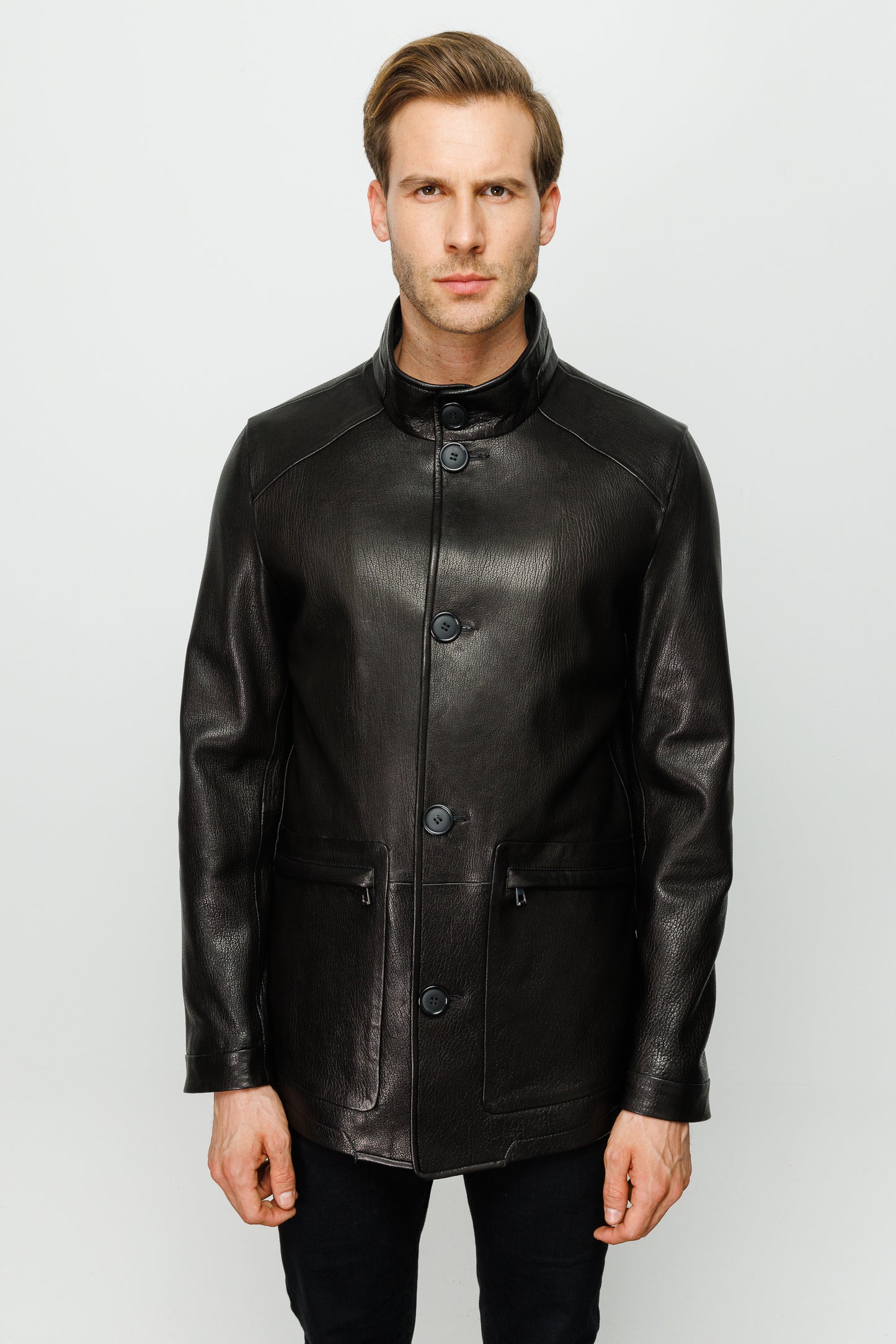 La chaqueta de cuero negra Barclay para hombre 