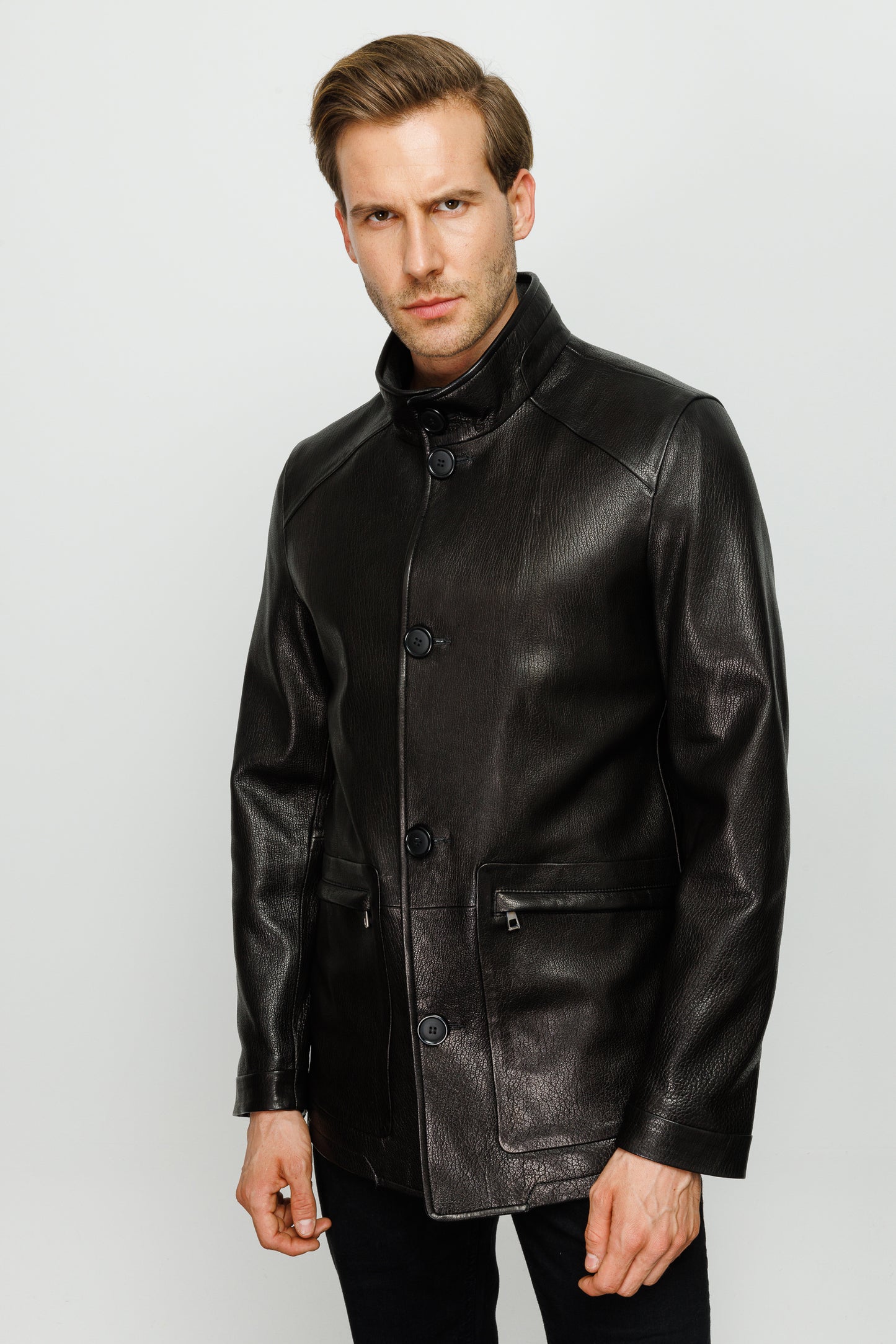 La chaqueta de cuero negra Barclay para hombre 